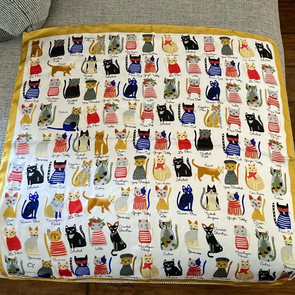Cat scarf NEW whimsical cats calico, farm, York chocolate, ginger tabby, etc